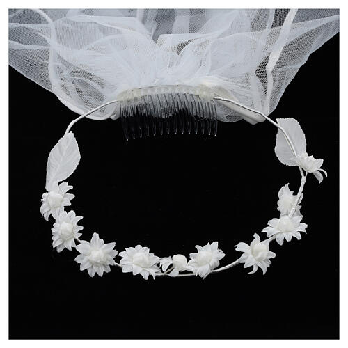 Communion veil in tulle with crown 9