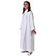 First Communion alb with satin sidelong and rhinestone, white s3