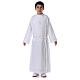 First Communion alb with satin sidelong and rhinestone, white s4