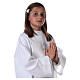 First Communion alb with satin sidelong and rhinestone, white s5