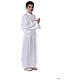 First Communion alb with satin sidelong and rhinestone, white s8