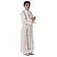First Communion alb with scapular and Cross embroidered on orphrey, ivory s6