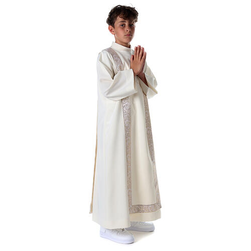 Communion tunic with scapular edged on the front and on the back gold with chalice embroidery 8