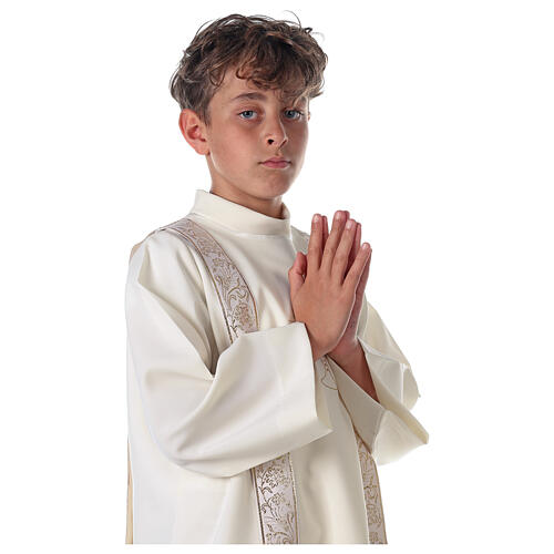 Communion tunic with scapular edged on the front and on the back gold with chalice embroidery 10