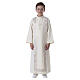Communion tunic with chalice embroidery and scapular edged on the front and on the back gold s1