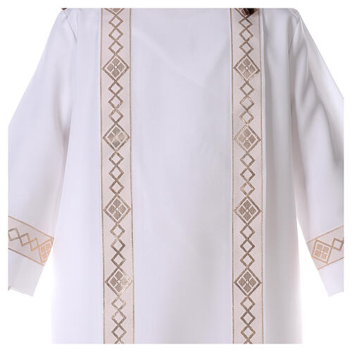 First communion dress with golden hem and high collar 3