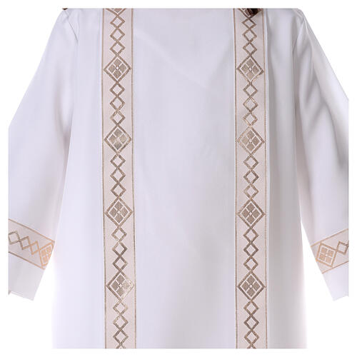 First communion dress with golden hem and high collar 6