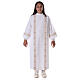 First communion dress with golden hem and high collar s1
