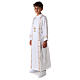First communion dress with golden hem and high collar s7