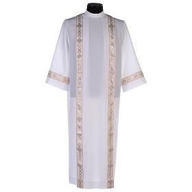 Vestidos comunión: Vestido Primera Comunión borde oro cuello alto