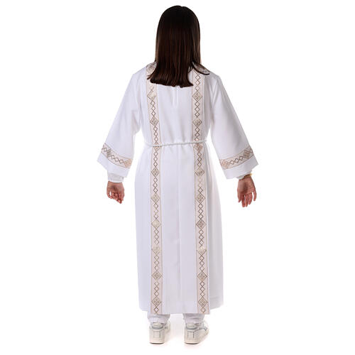 Holy Communion dress with golden hem and high collar 13