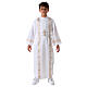 Holy Communion dress with golden hem and high collar s5