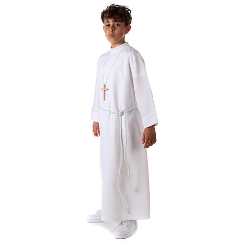 First communion dress in polyester flared with high collar 9