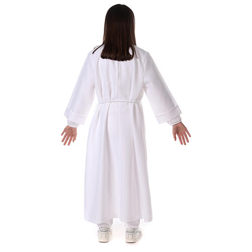 First communion dress in polyester flared with high collar 12