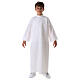 First communion dress in polyester flared with high collar s1