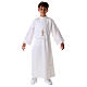First communion dress in polyester flared with high collar s7