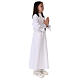 First communion dress in polyester flared with high collar s8