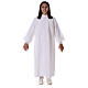 First communion dress in polyester flared with high collar s10