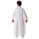 First communion dress in polyester flared with high collar s13