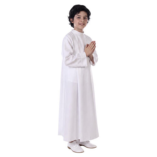Aube Première Communion polyester évasé col montant 4