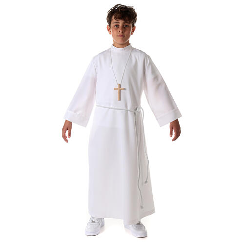 First communion dress with high collar in polyester flared 7