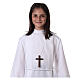 First communion dress in polyester with two pleats and high collar s2