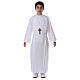 First communion dress with two pleats and high collar in polyester s3