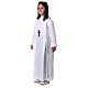 First communion dress with two pleats and high collar in polyester s8