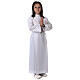 First communion dress with two pleats and high collar in polyester s9