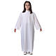 First communion dress with two pleats and high collar in polyester s6