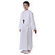 First communion dress with two pleats and high collar in polyester s7