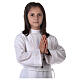 First communion dress with two pleats and high collar in polyester s8