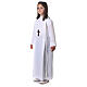 First communion dress with two pleats and high collar in polyester s10