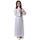 First communion dress with two pleats and high collar in polyester s11