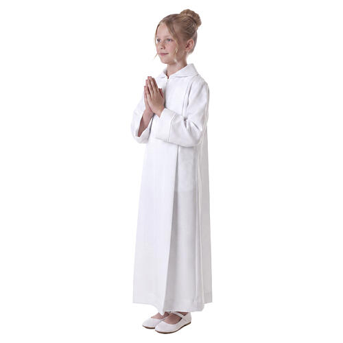 Erstkommunionalbe aus Polyester 2 Falten auf Vorder- und Rückseite mit Kragen in Kapuzenform 6