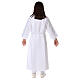 First communion dress in polyester with two pleats and fake hood s13