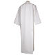 First communion dress in polyester with scapular, golden hem and high collar s3