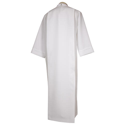 Aube de Première Communion polyester scapulaire bord or col montant 3
