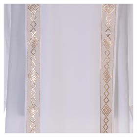 First Communion Albs: Polyester first communion alb with trimmed scapular First Communion Albs: Polyester first communion alb with trimmed scapular