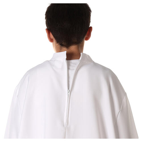 Polyester first communion alb with trimmed scapular 11