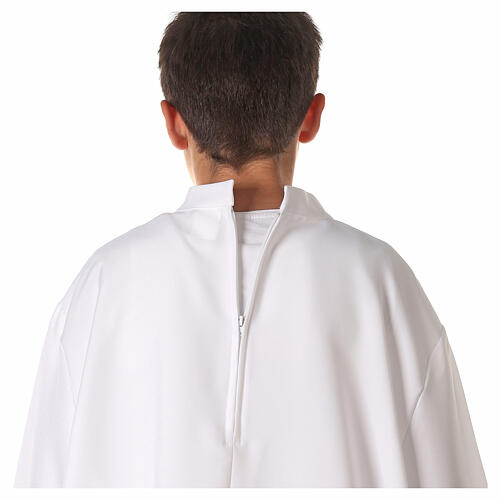 Polyester first communion alb with trimmed scapular 9