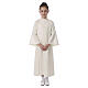 Ivory First Communion alb, white embroidery, for girl s1