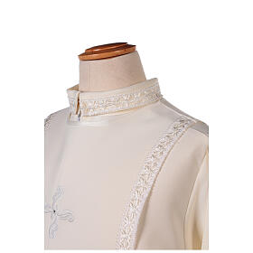 Aubes communion, profession de foi: Aube Première Communion couleur ivoire broderie blanche pour fille