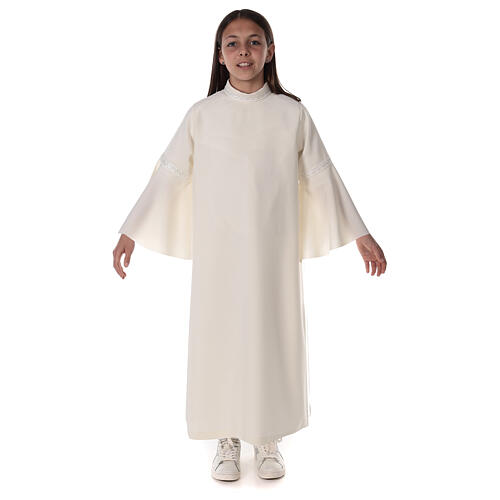 Tunica Prima Comunione avorio ricamo bianco bambina 10