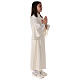 Túnica Primeira Comunhão cor de marfim bordado branco para menina s9