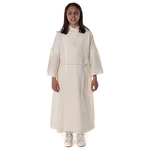 First Communion alb ivory with white embroidery girl 5