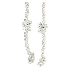 Franciscan rope cincture with double knot, white, First Communion, 2 m