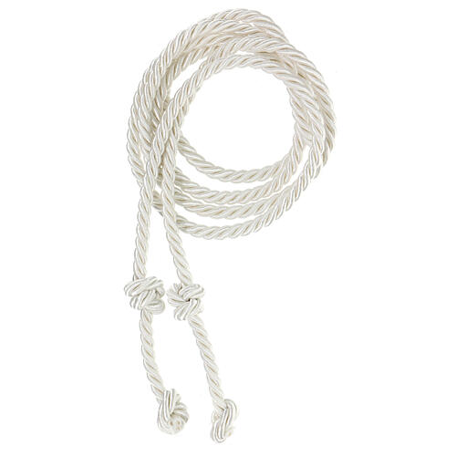 Franciscan rope cincture with double knot, white, First Communion, 2 m 1