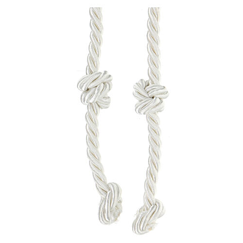 Franciscan rope cincture with double knot, white, First Communion, 2 m 2
