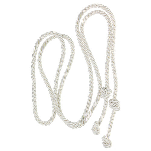 Franciscan rope cincture with double knot, white, First Communion, 2 m 3
